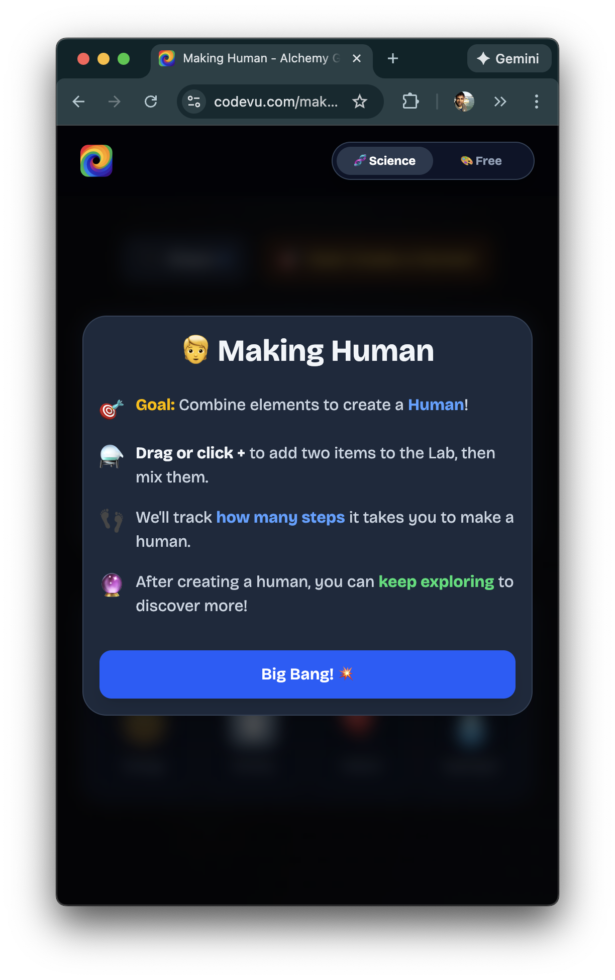 Making Human  - Main product screenshot demonstrating key features and user interface