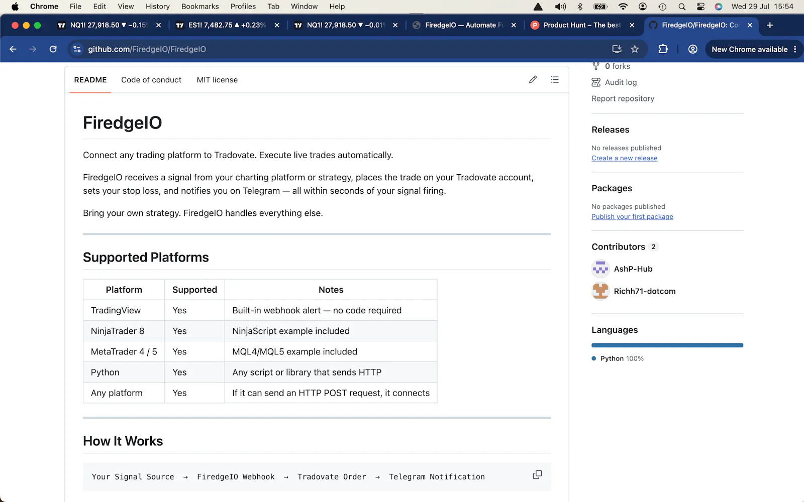 FiredgeIO — Futures Trading Automation screenshot 2