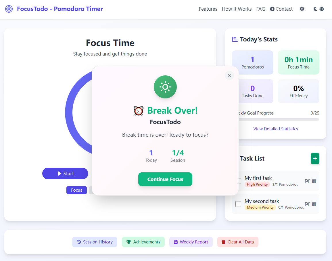 وسائط Focusto-Pomodoro Timer - مؤقت بومودورو للإنتاجية وإدارة الوقت 4