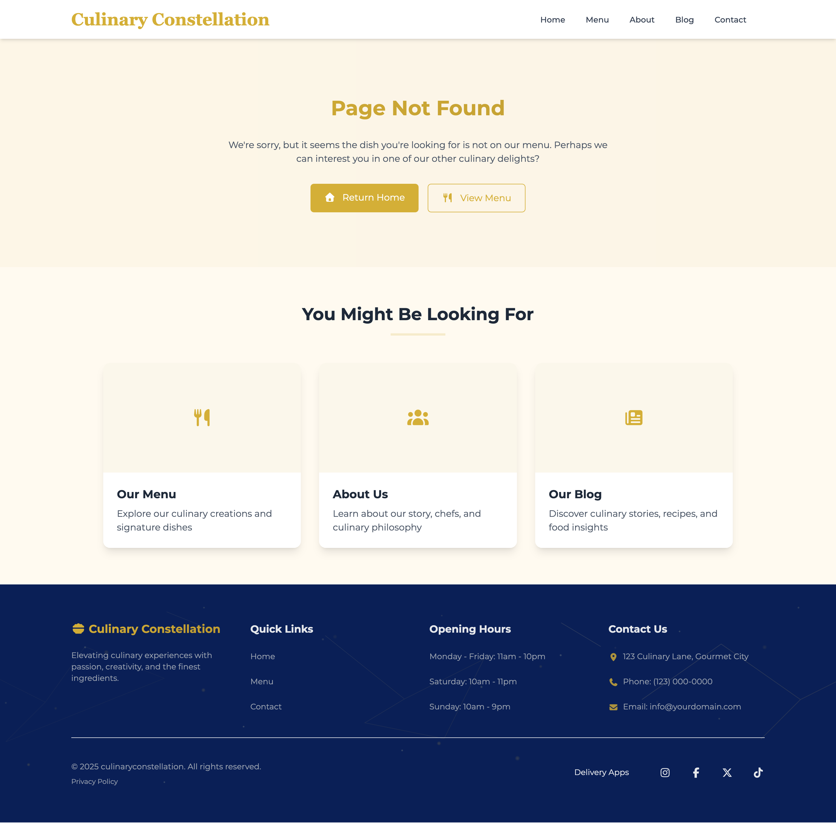 Culinary Constellation WordPress Theme gallery image