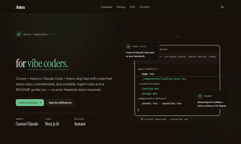 Next templates for Cursor & Claude Code screenshot 2