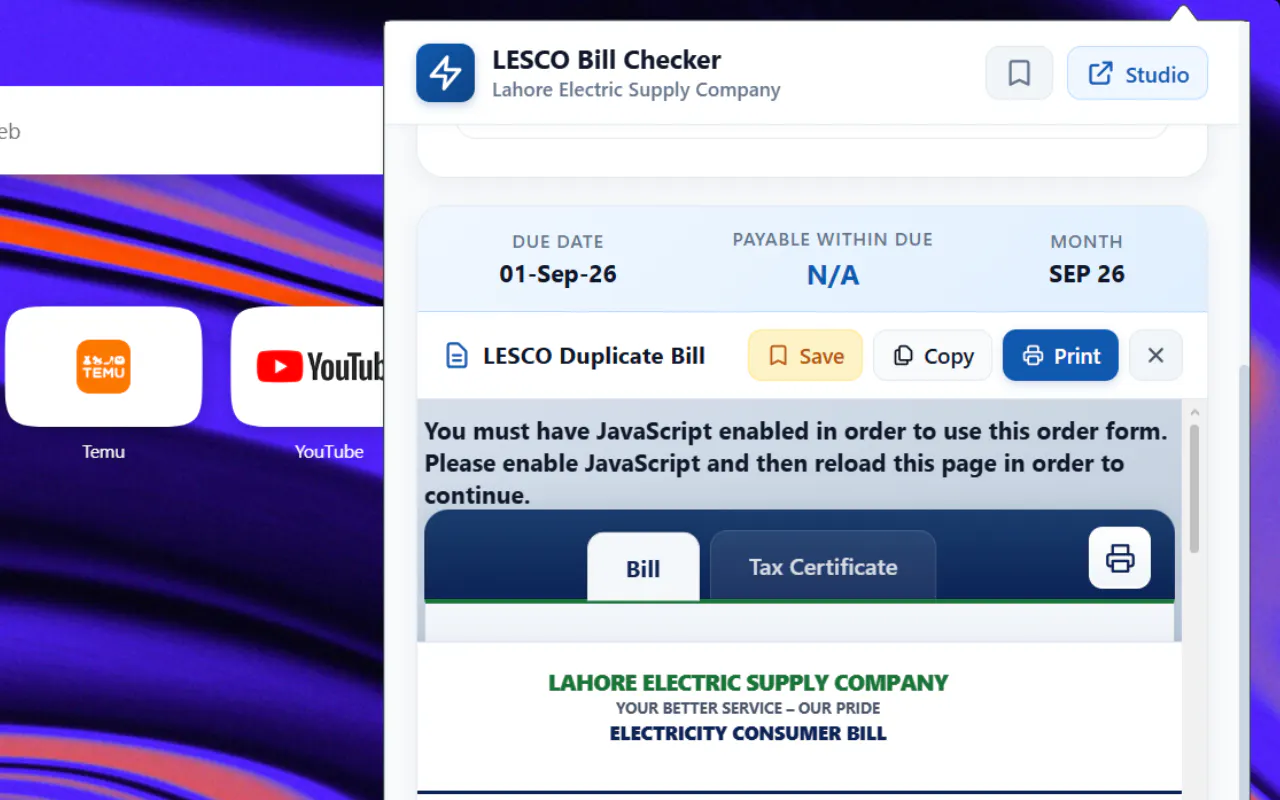 Check LESCO Online Bill gallery image