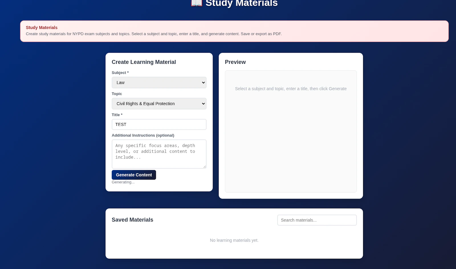 BlueLine LMS screenshot 2