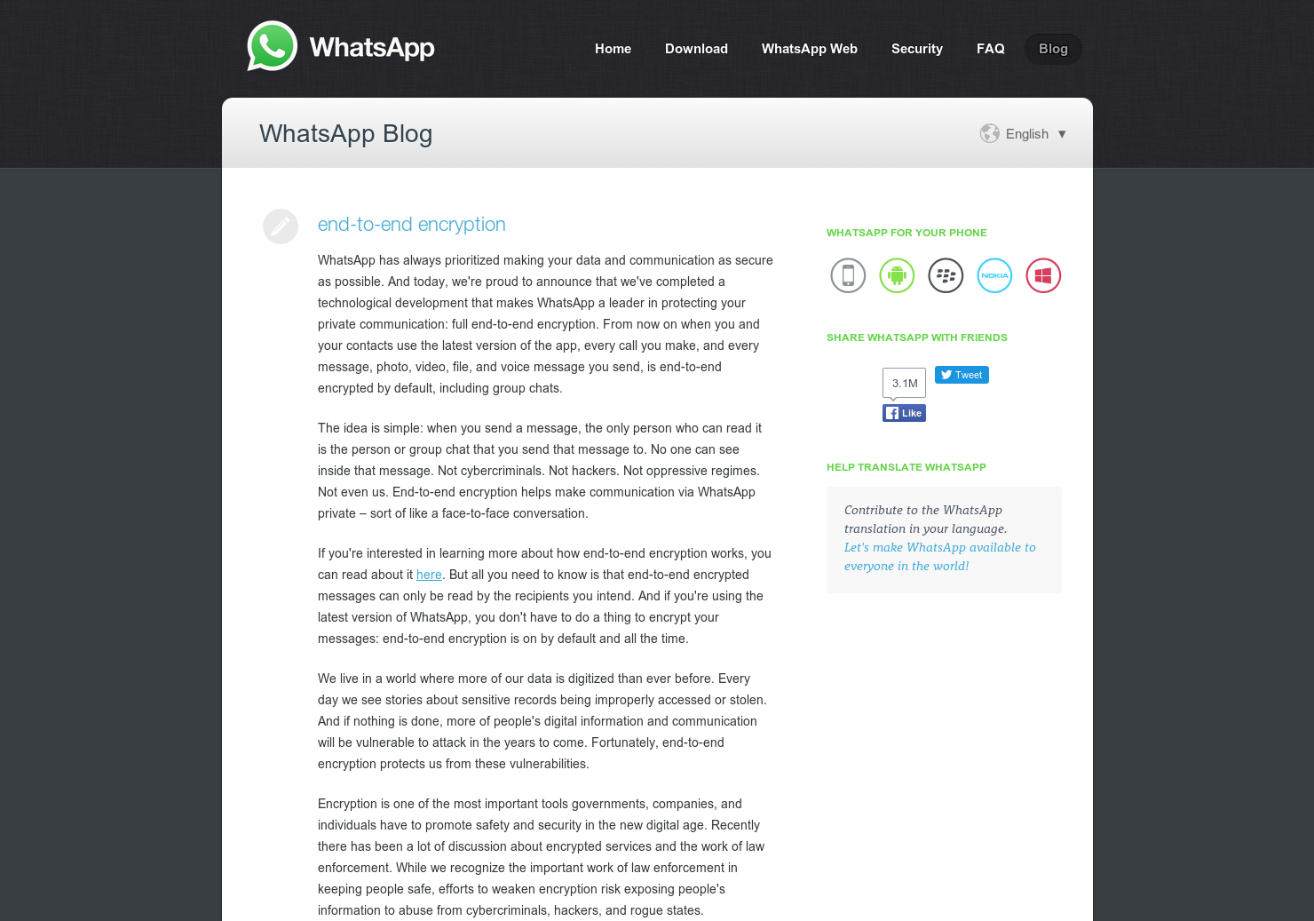 WhatsApp end-to-end encryption