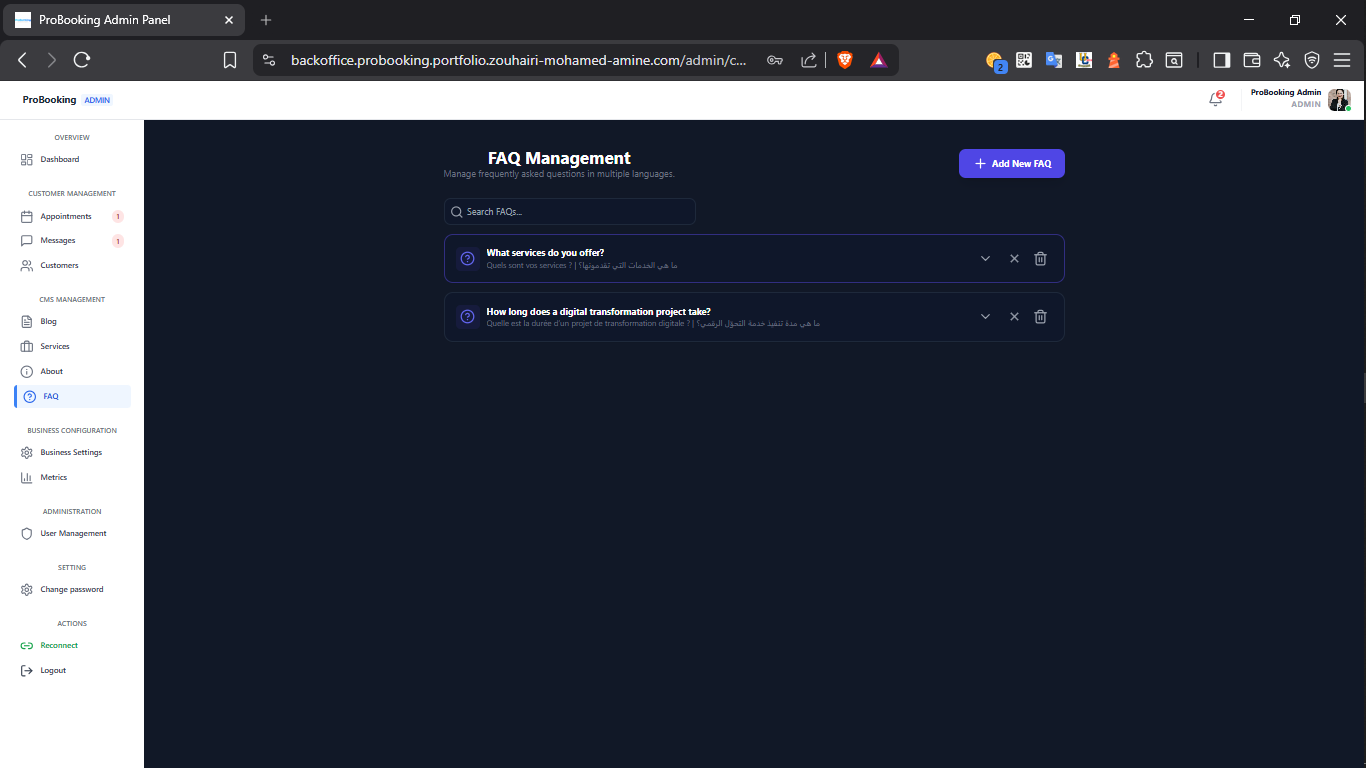 ProBooking, CMS & CRM solution gallery image