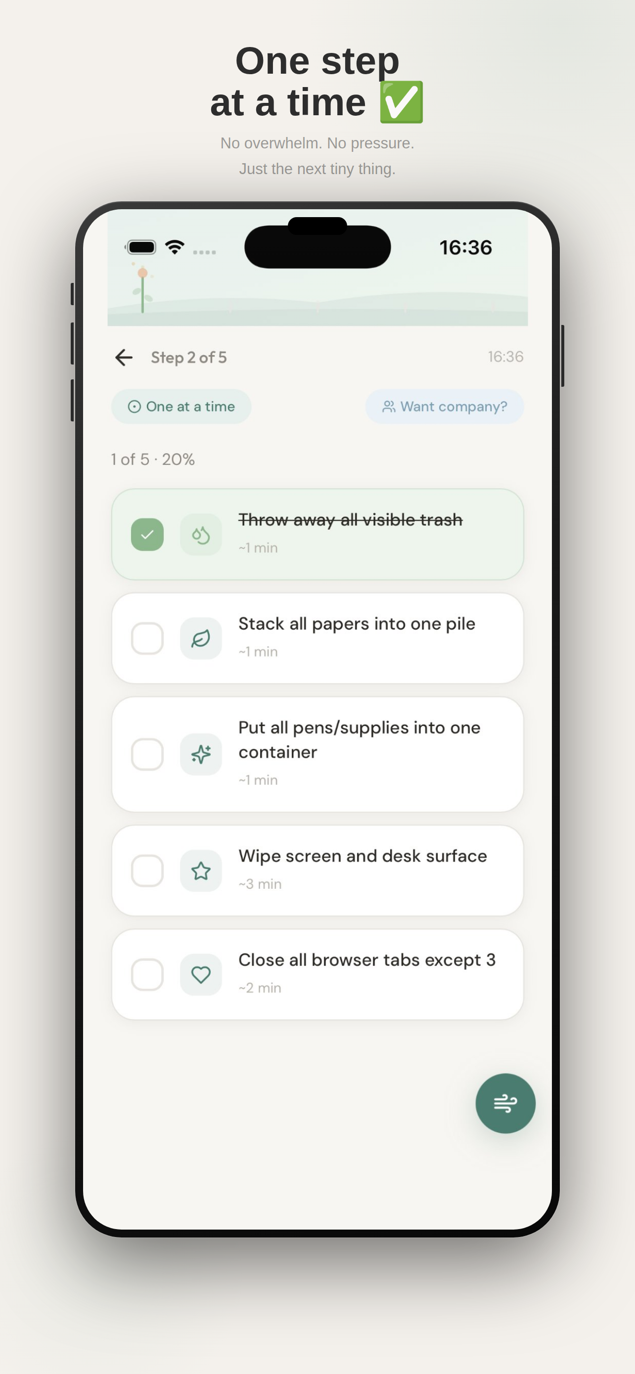 Tiny Step Buddy | ADHD, Procrastination - Screenshot 2 showing product features and functionality