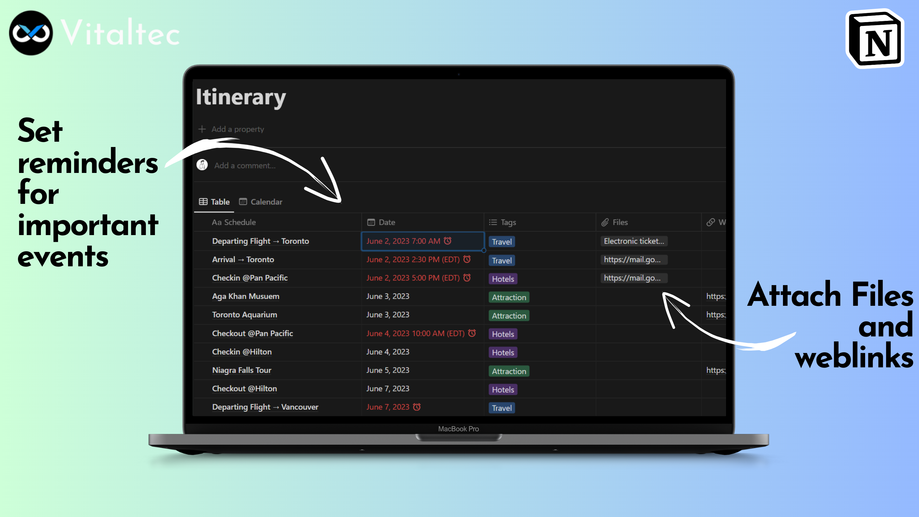 Notion Travel Planner gallery image