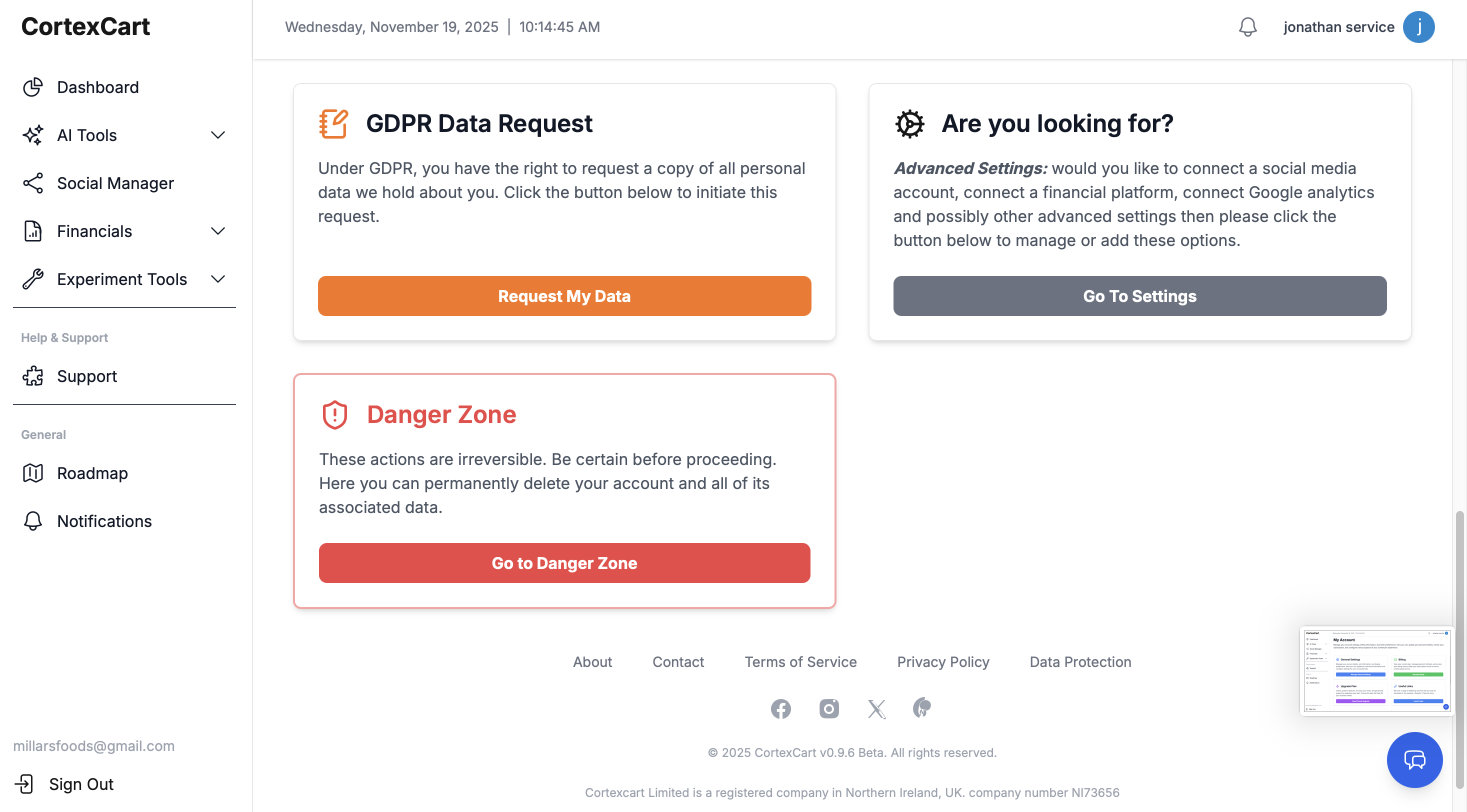 Cortexcart Insight Dashboard Beta 0.9.6 gallery image