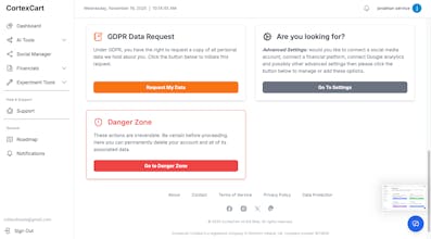 Cortexcart Insight Dashboard Beta 0.9.6 gallery image