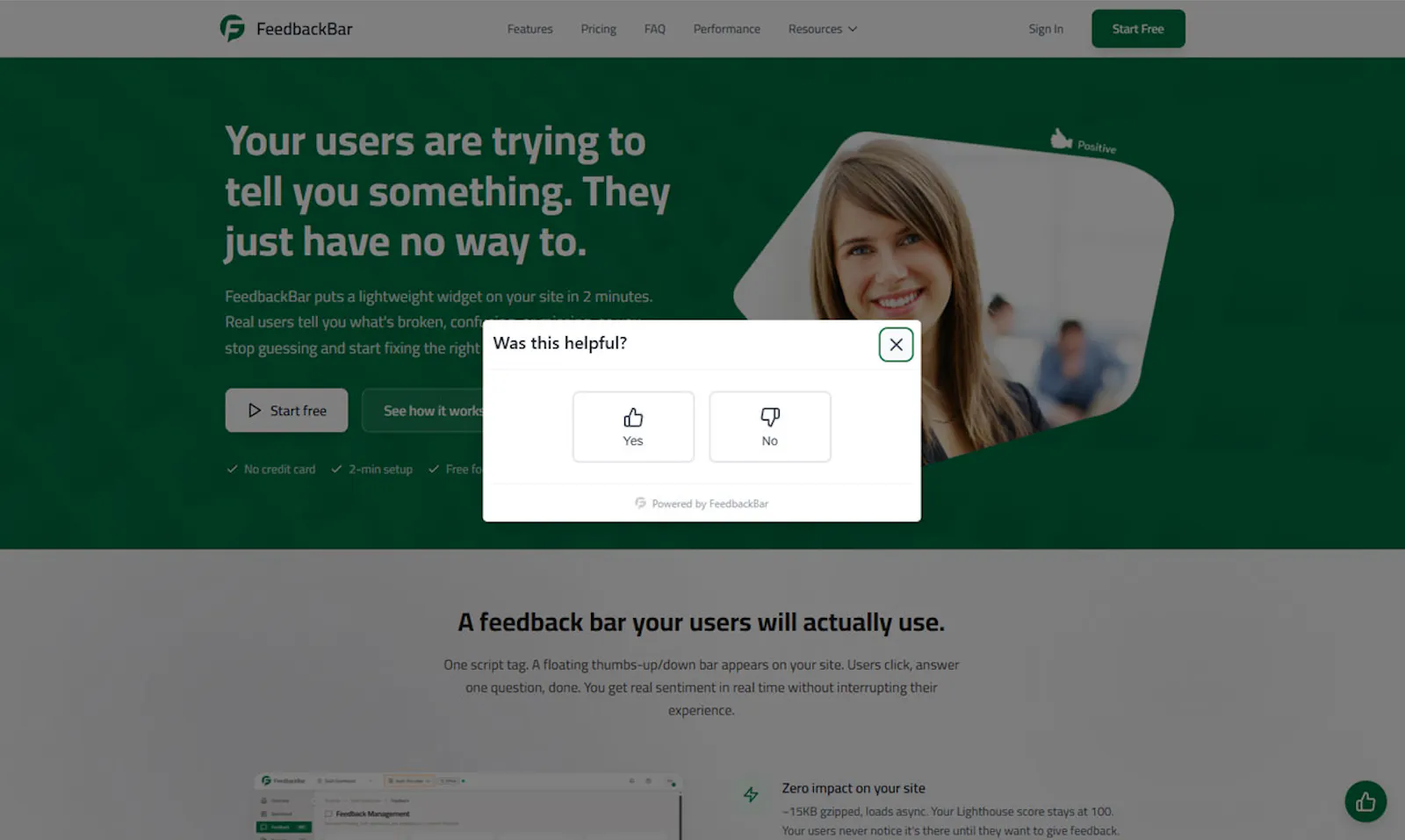 FeedbackBar screenshot 1