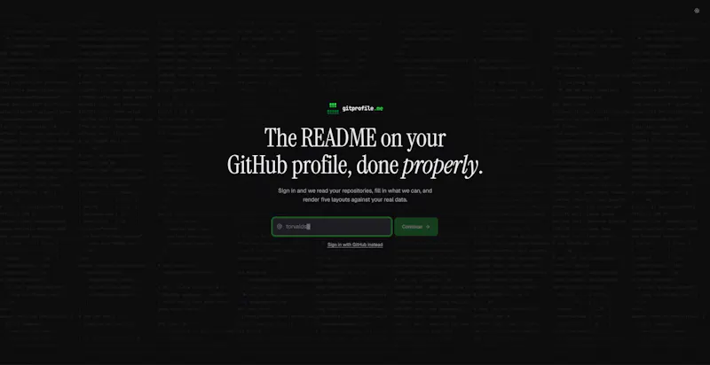gitprofile.me screenshot 2