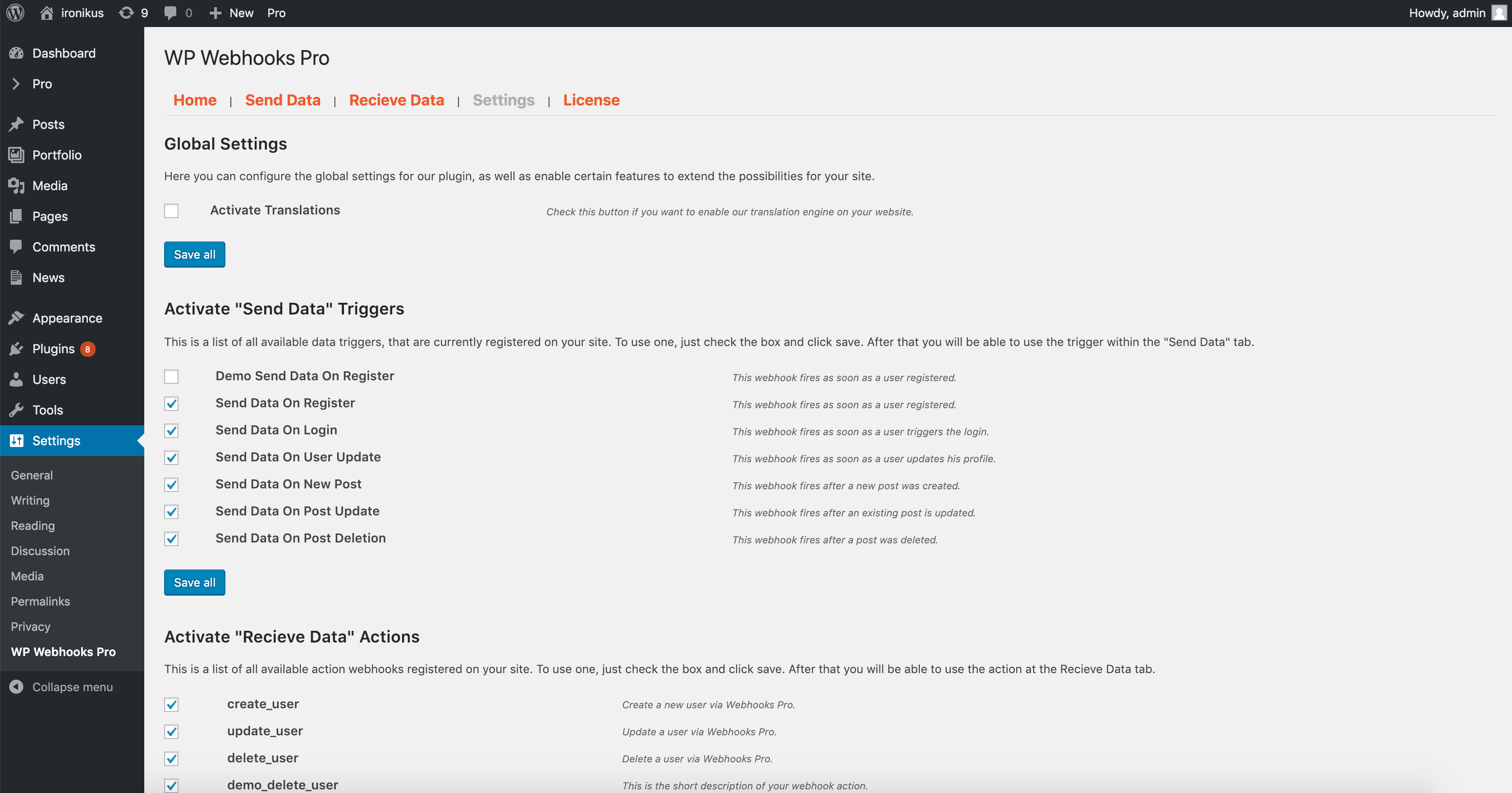 WP Webhooks Pro Image