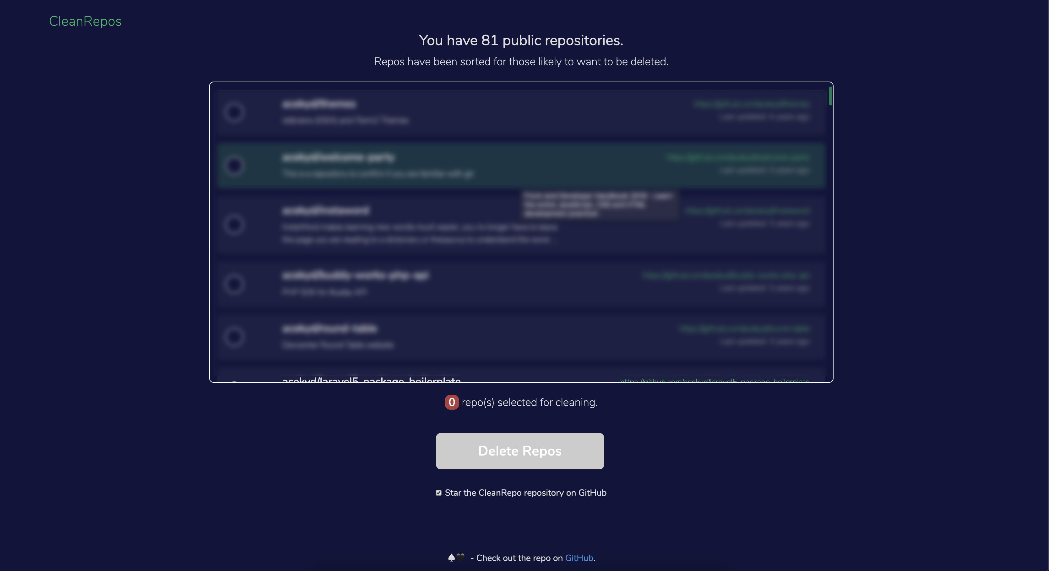 CleanRepos gallery image