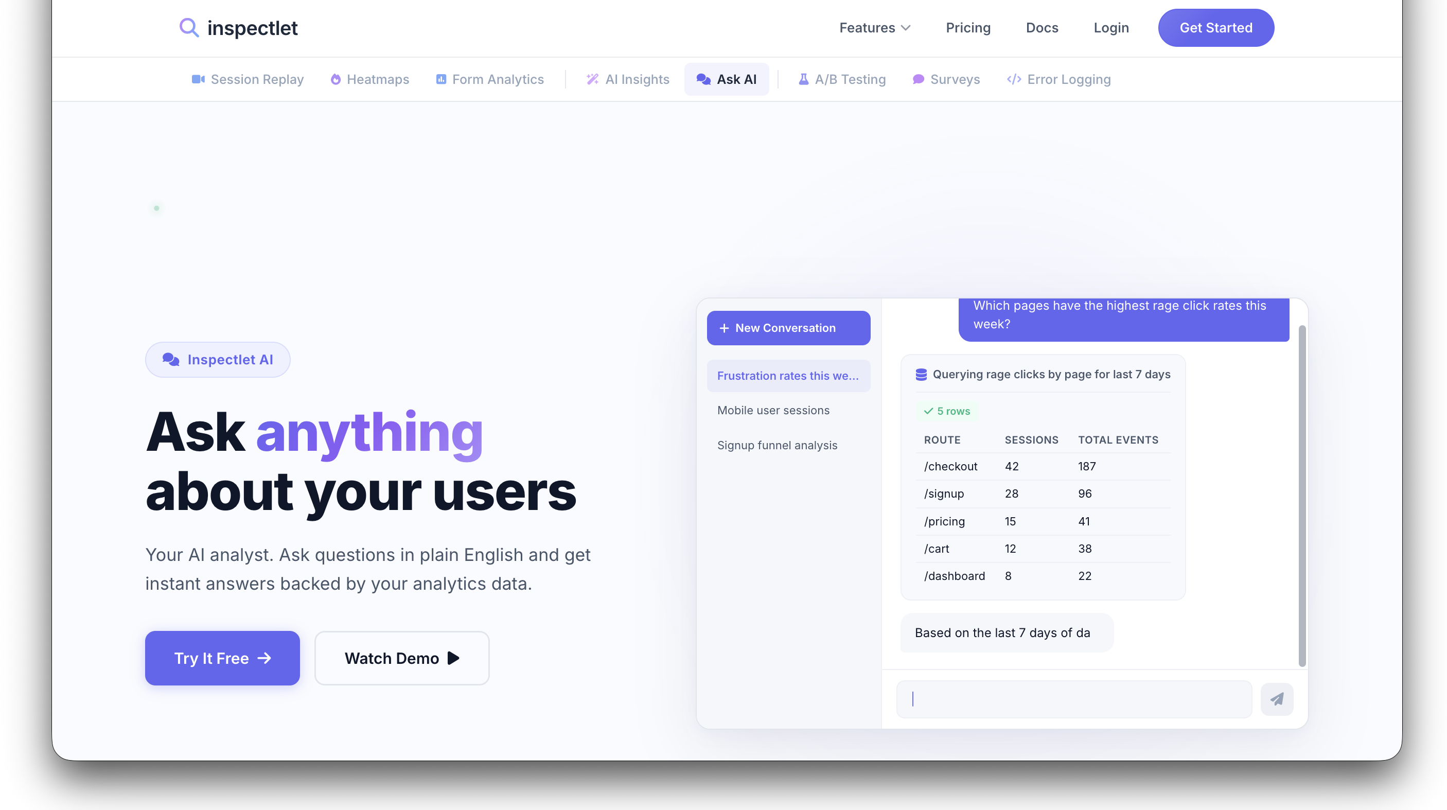Ask Inspectlet AI gallery image
