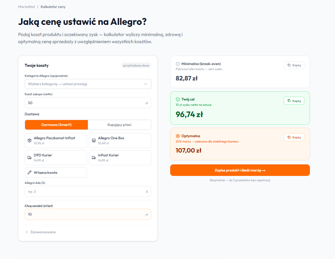 MarżoMat - Screenshot 3 showing product features and functionality