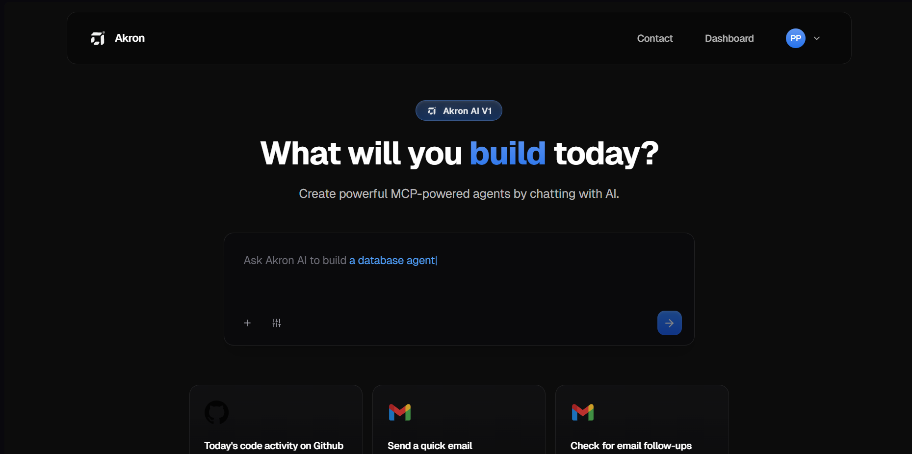 Akron AI  - Main product screenshot demonstrating key features and user interface