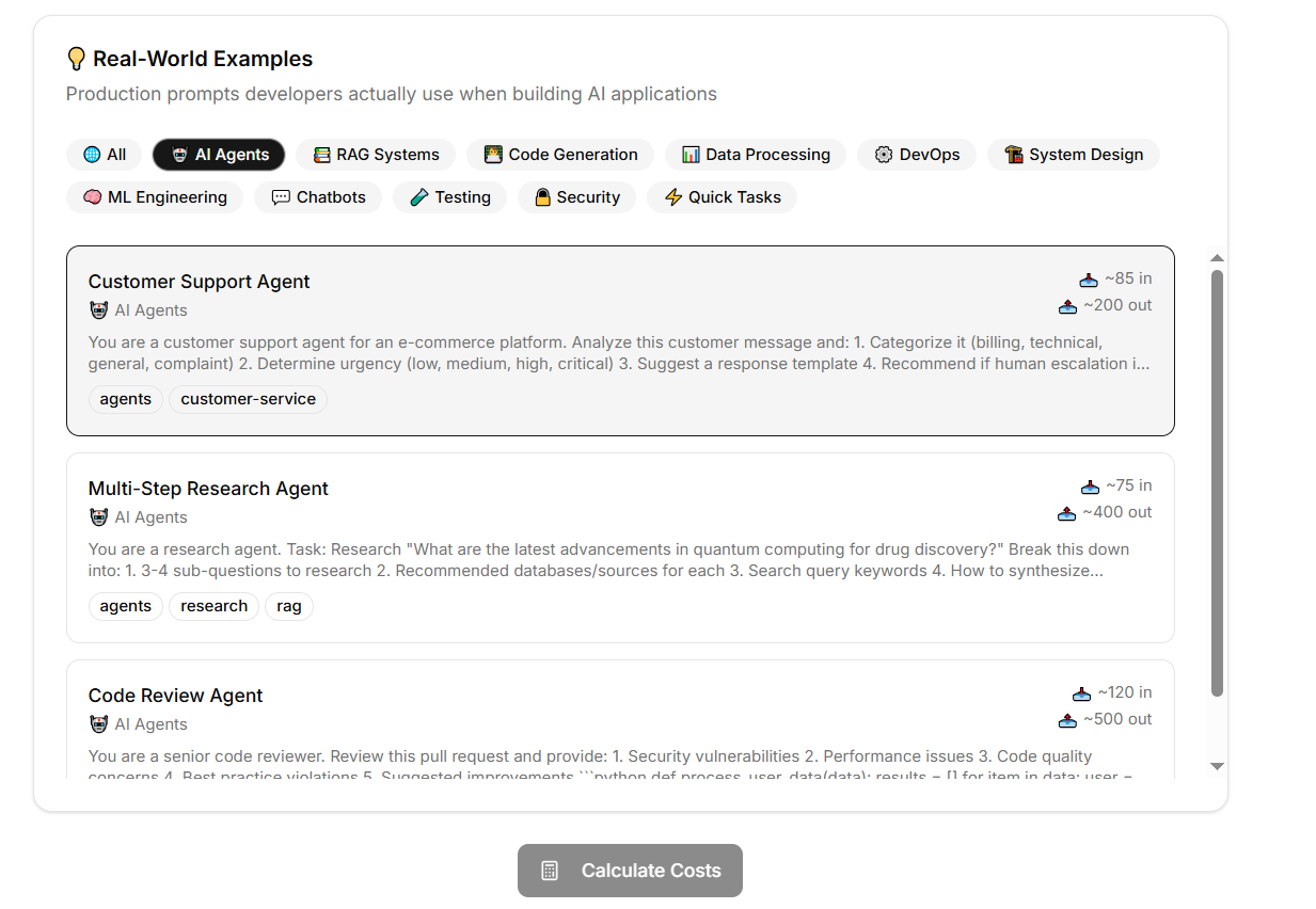 AI Cost Calculator gallery image