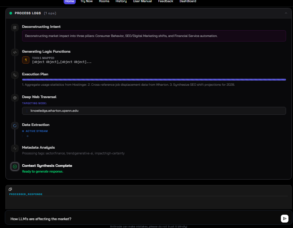 AntiNodeAI - Screenshot 2 showing product features and functionality