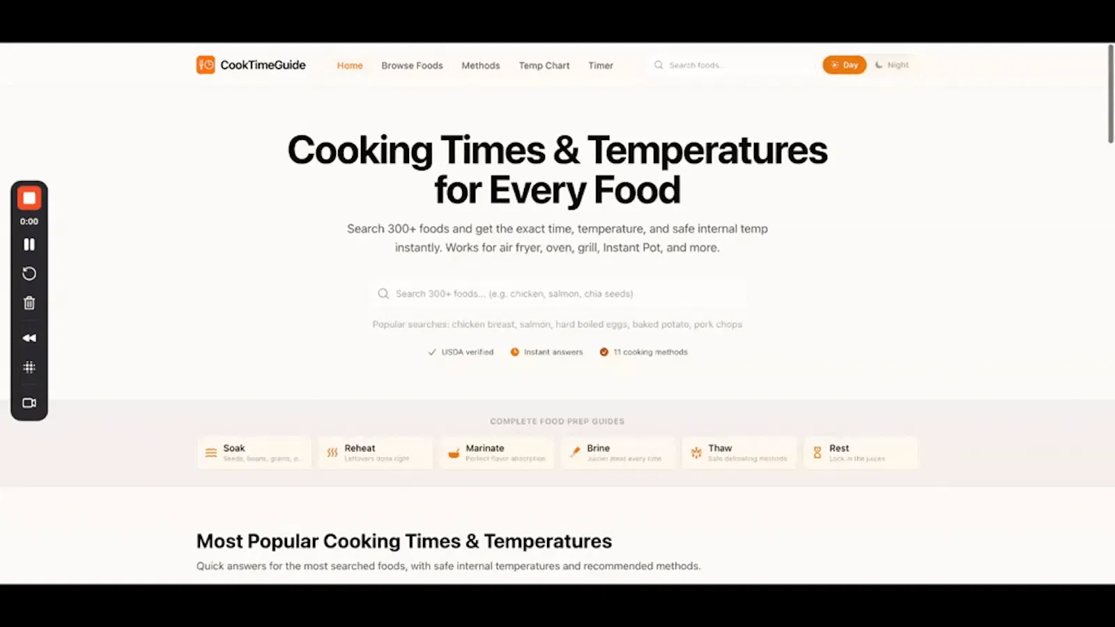 CookTimeGuide screenshot 1 (video preview)