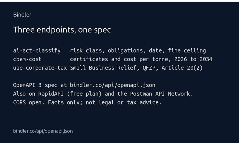 Bindler API screenshot 2