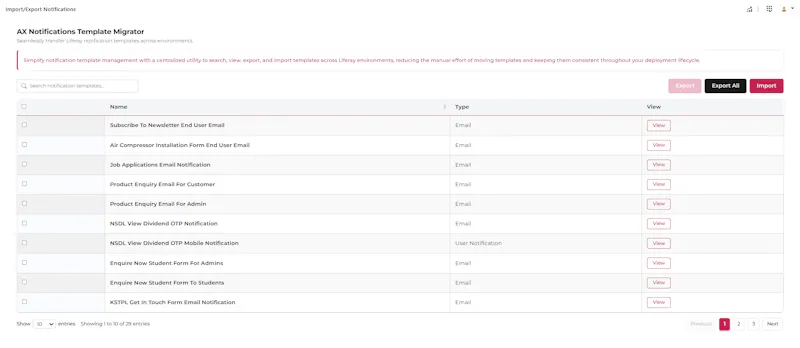 AX Notifications Template Migrator screenshot 1