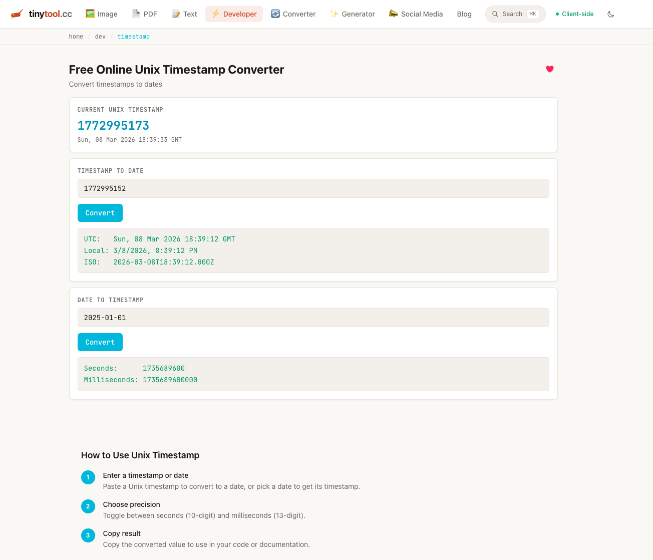 TinyTool - Main product screenshot demonstrating key features and user interface