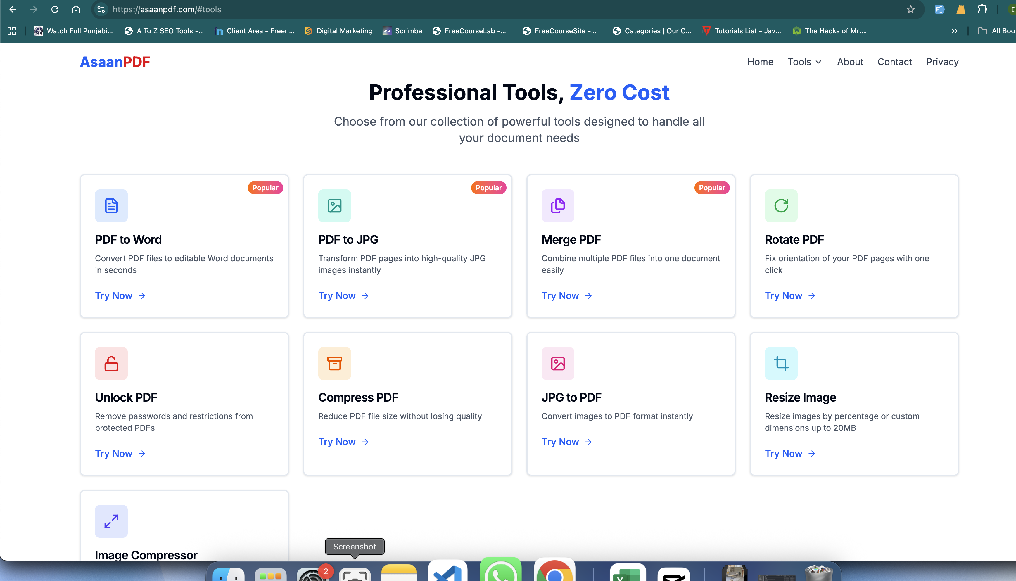 AsaanPDF - Free Online PDF Toolkit  - Main product screenshot demonstrating key features and user interface