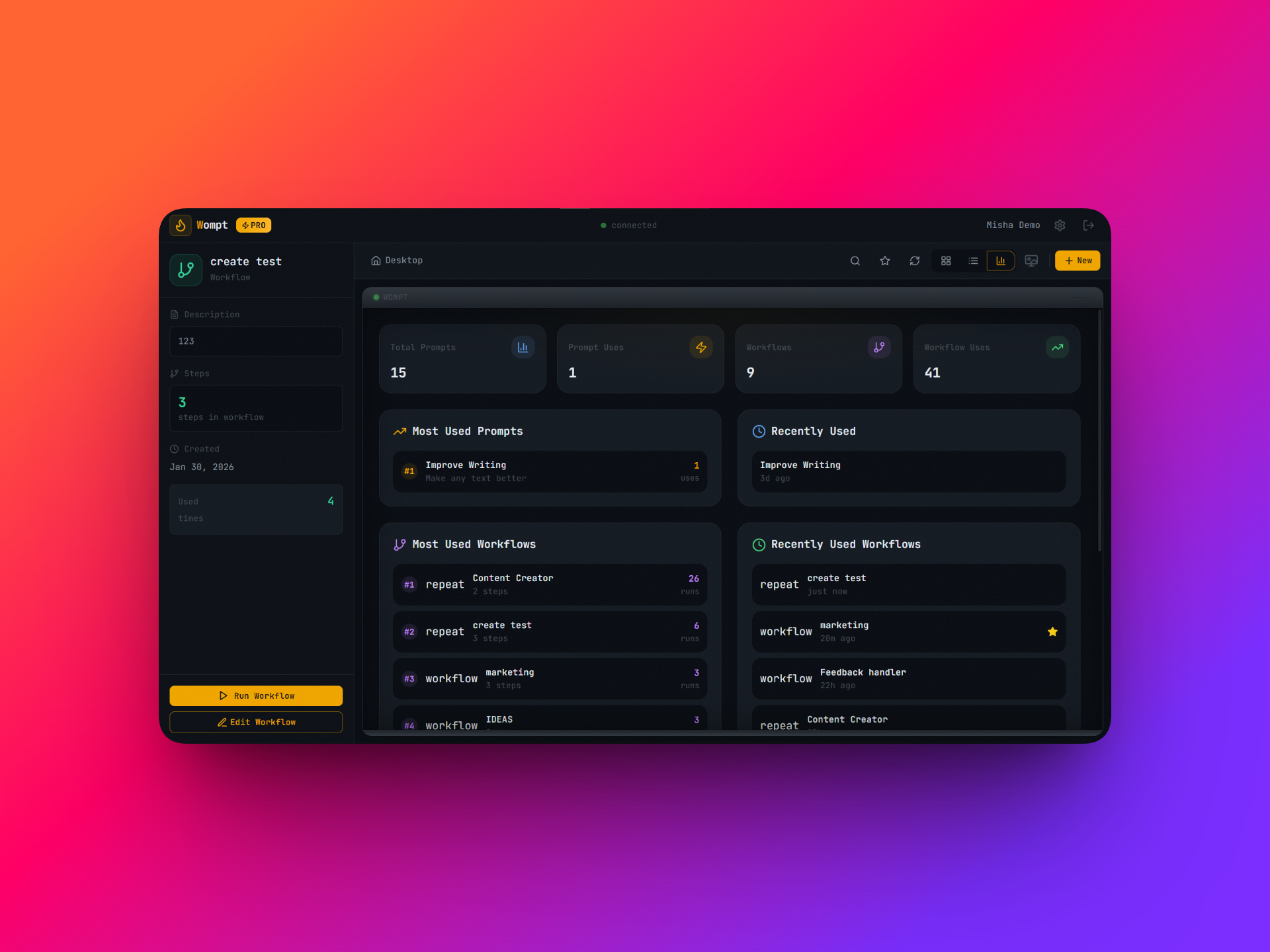 Wompt - AI Prompt Automation - Screenshot 5 showing product features and functionality