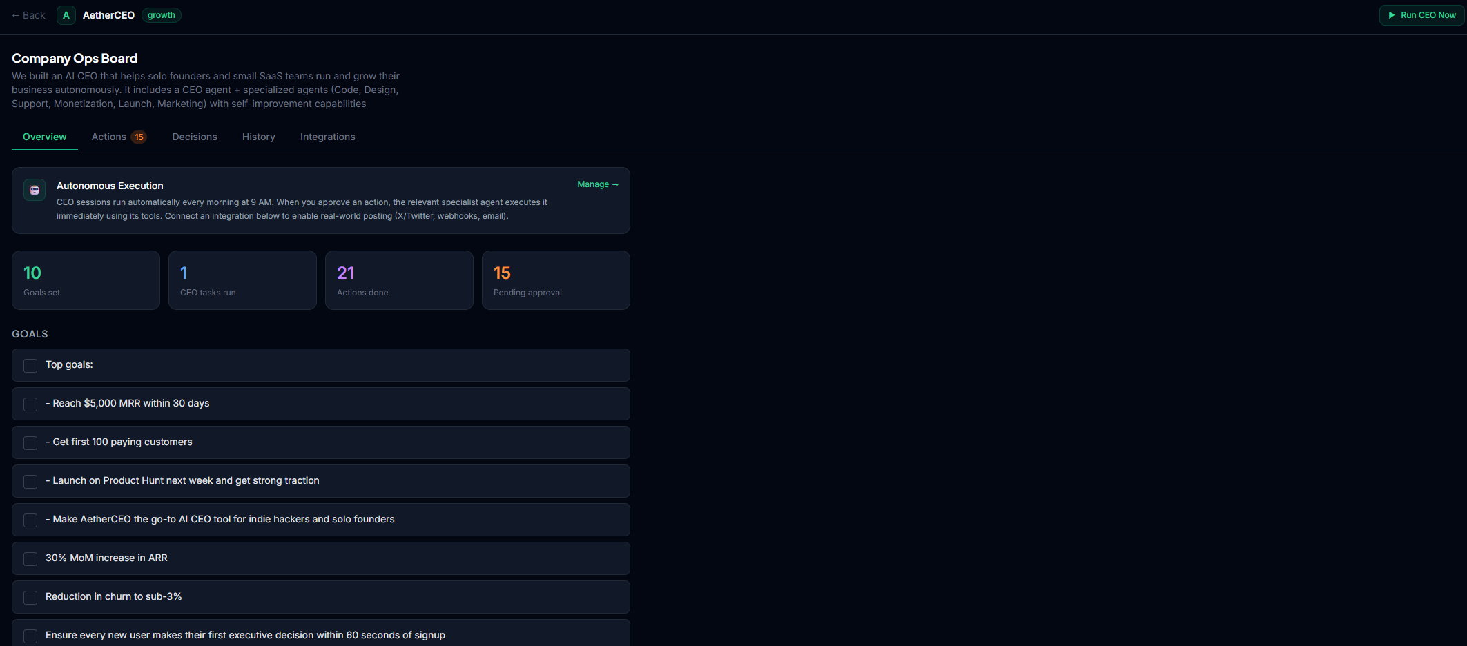 AetherCEO — Your AI Executive Team gallery image