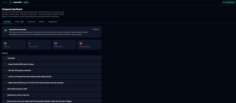 AetherCEO — Your AI Executive Team screenshot 4