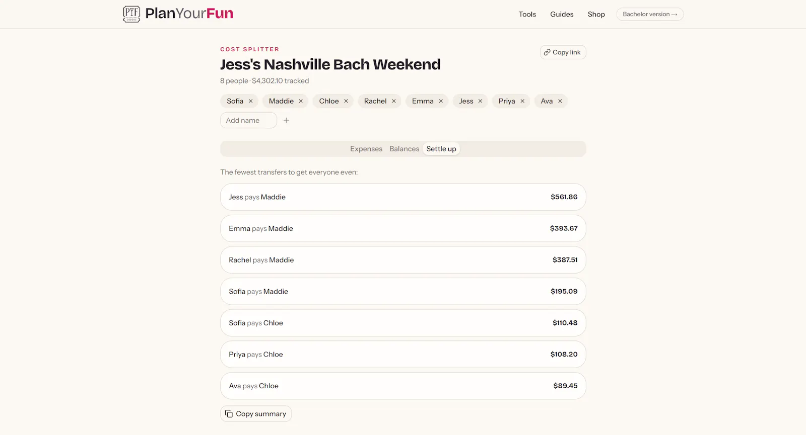 PlanYourFun screenshot 1
