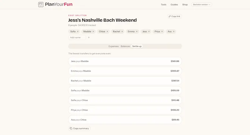 PlanYourFun screenshot 1