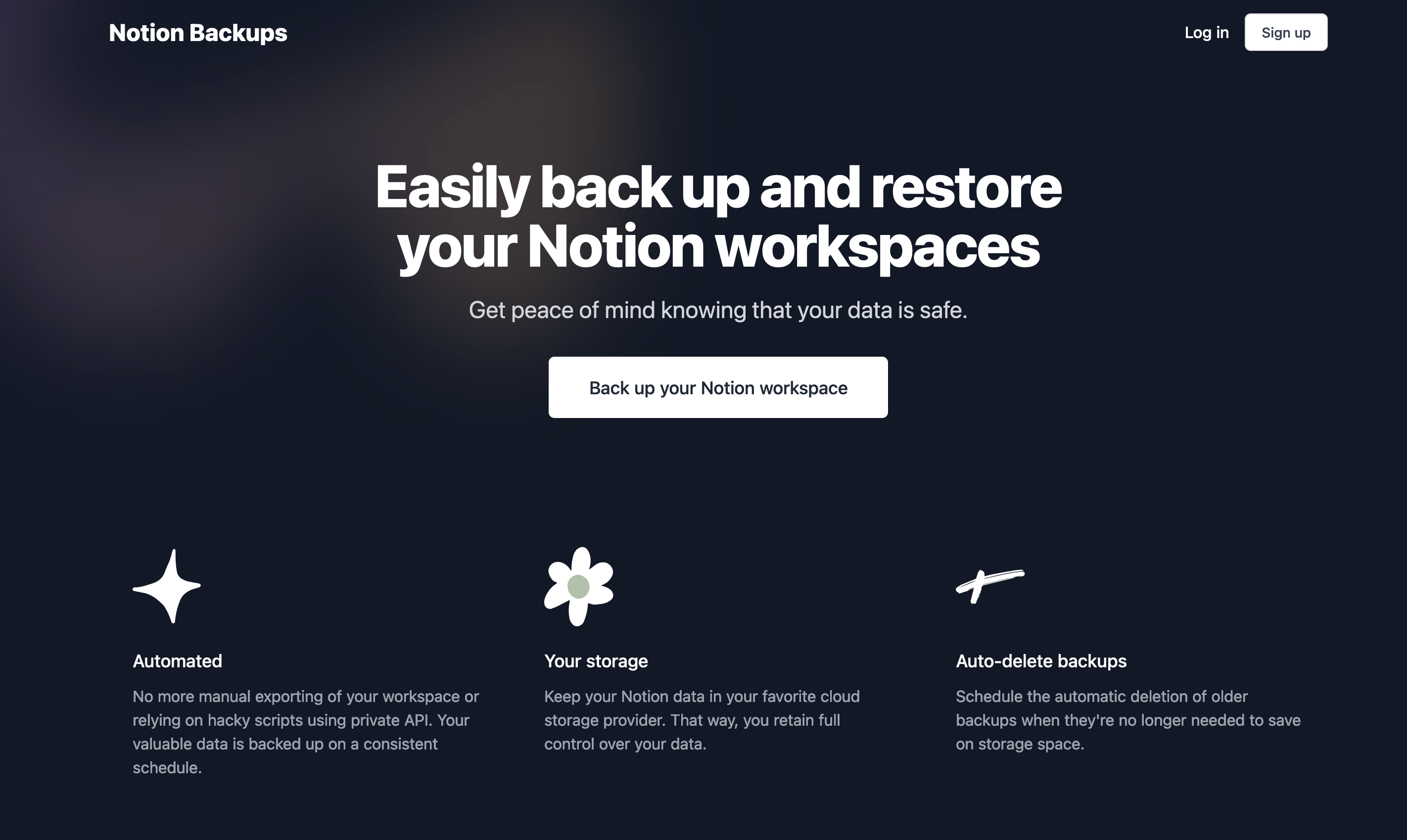 Mídia 1 de Backups de noção - Backup facilmente e restaure seu espaço de trabalho de noção