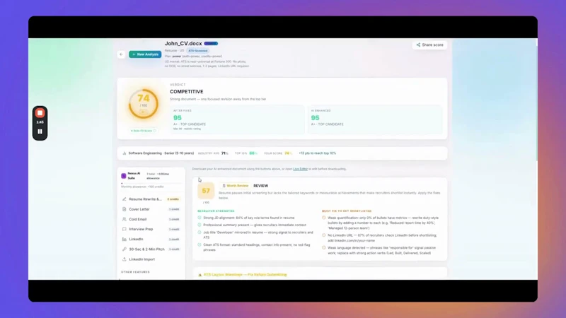 Nexus Document Parser screenshot 1 (video preview)