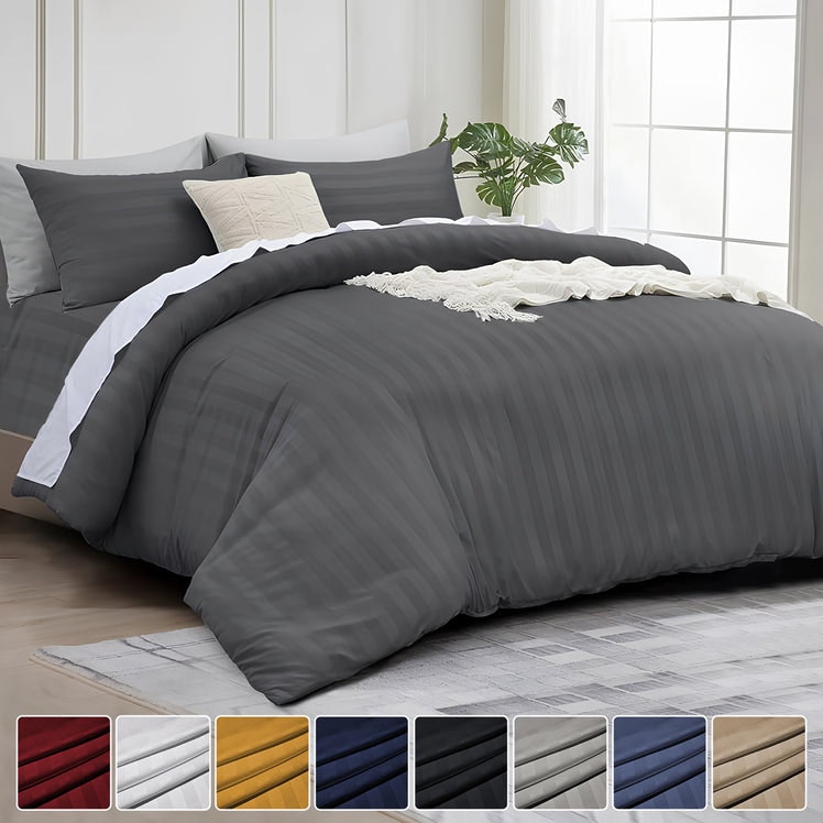 4PC Stripe Bedding Complete Set