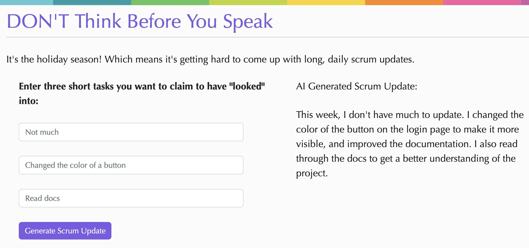 Odio mi scrum - ihatescrum.dev - GPT3 Generadas actualizaciones de scrum media 1