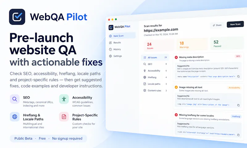 WebQA Pilot screenshot 1