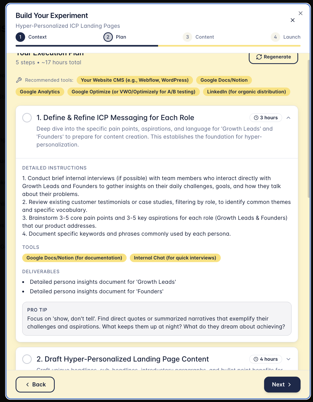 Growth Experimentation tool - Screenshot 2 showing product features and functionality