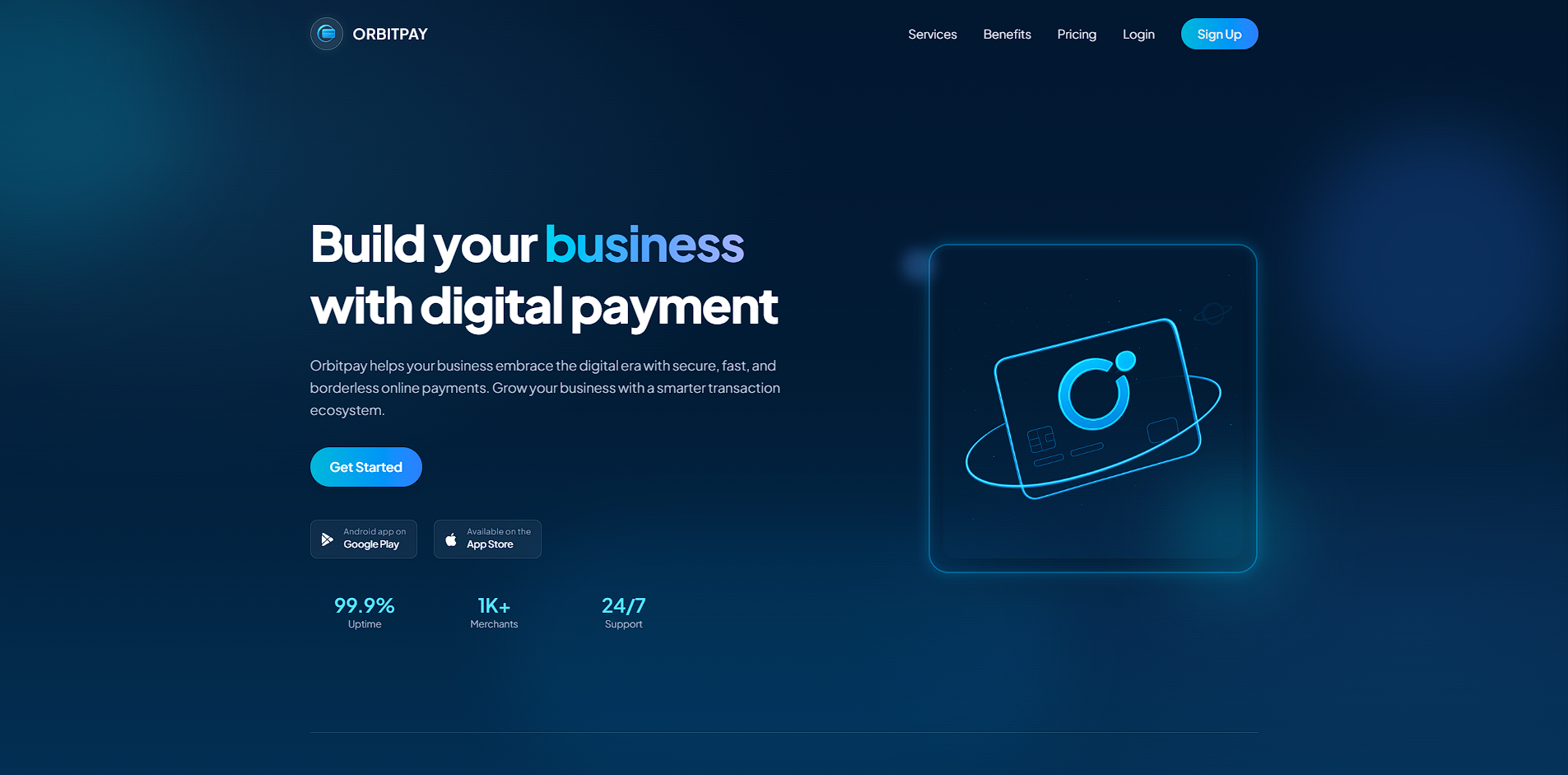 Futuristic React Landing Page Template gallery image