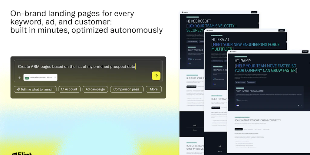 Flint:為每個行銷活動、廣告和潛在客戶快速發佈符合品牌形象的頁面