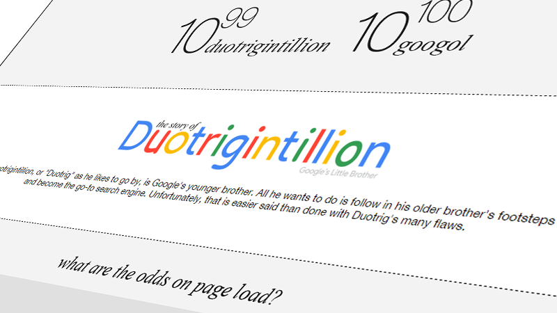 Duotrigintillion - Google's Little Brother