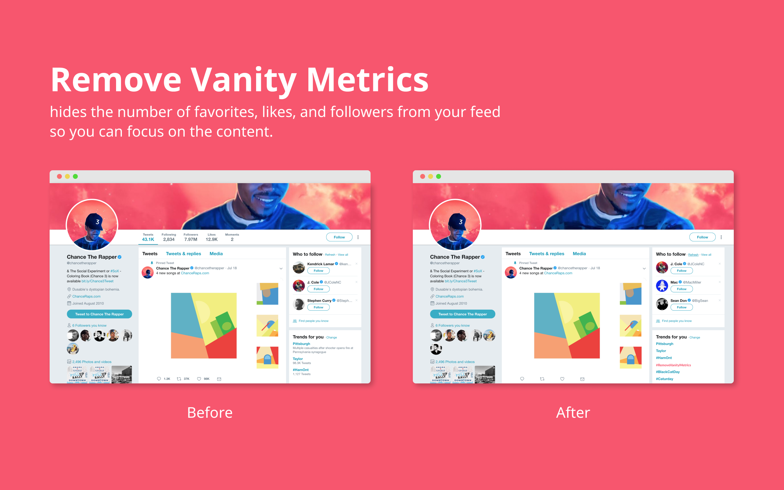 Remove Vanity Metrics Image