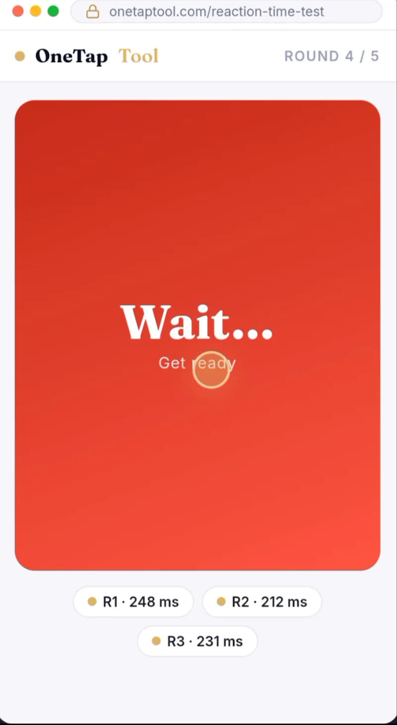 OneTapTool Reaction Time Test screenshot 3