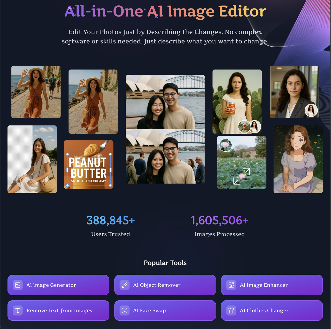 Mídia 1 de Pixfy ai - Editor de imagem AL-em-um ai: Edite fotos instantaneamente por palavras