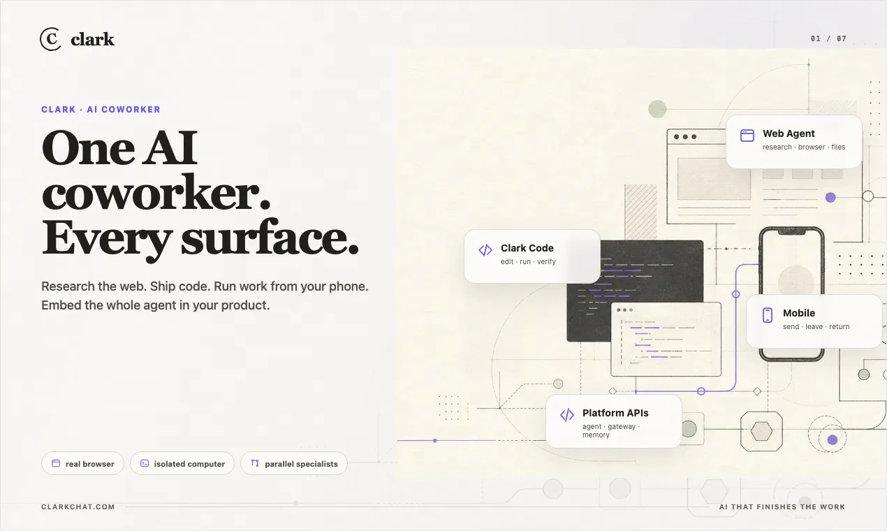 startuptile Clark-An AI coworker with its own cloud computer