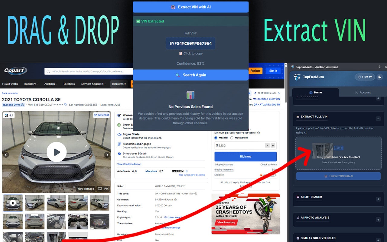 TopFuel Auto , AI for Car Auctions - Screenshot 3 showing product features and functionality