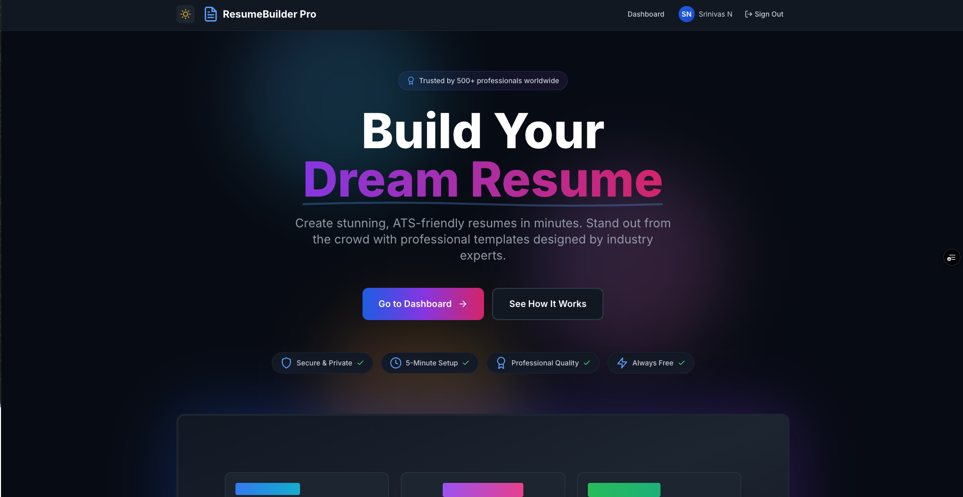 ResumeBuilder Pro - Product Hunt launch logo