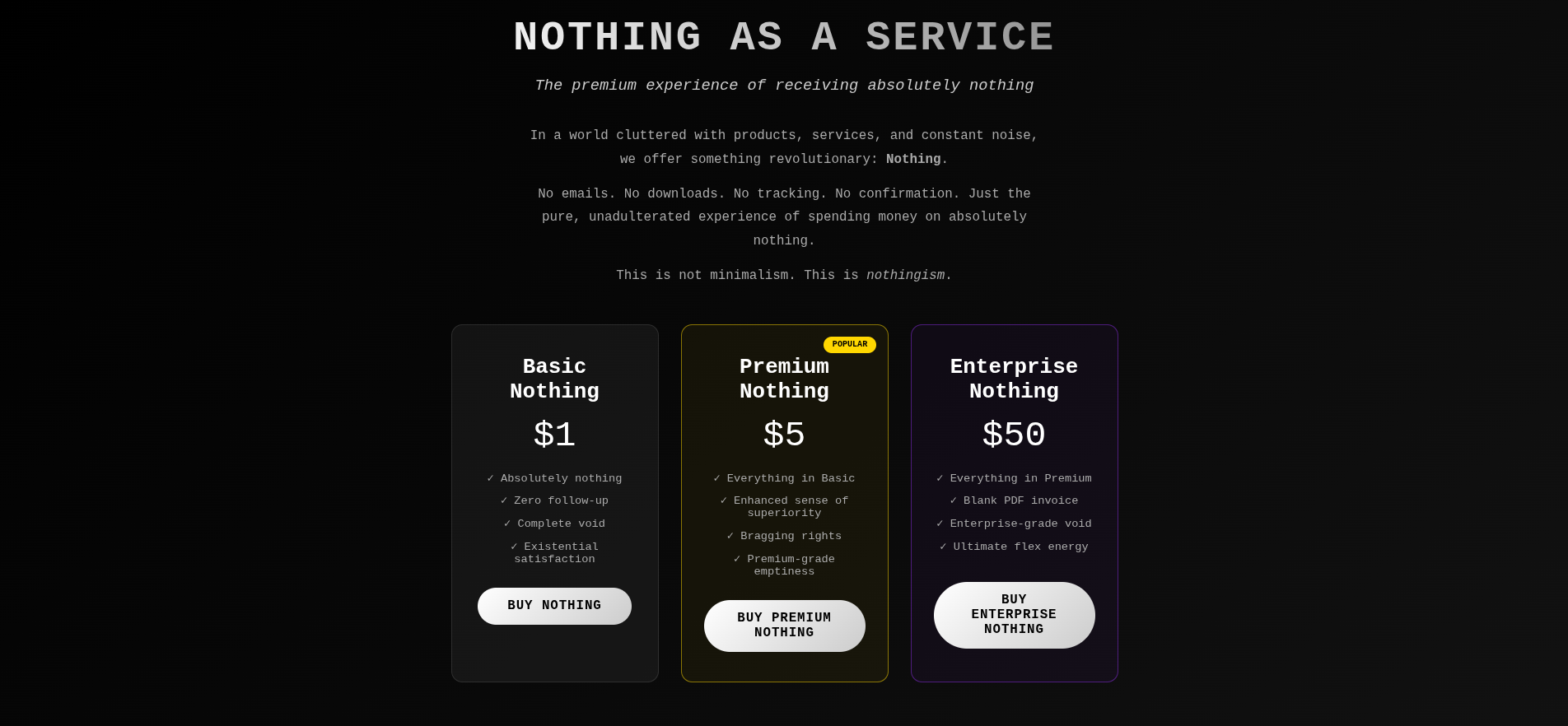 Nothing as a Service - Product Hunt launch logo and brand identity