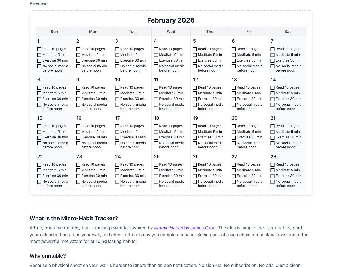 Micro-Habit Tracker - Screenshot 3 showing product features and functionality