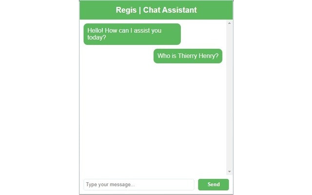 Mídia 1 de Regis AI: Chatbot com integração da API
